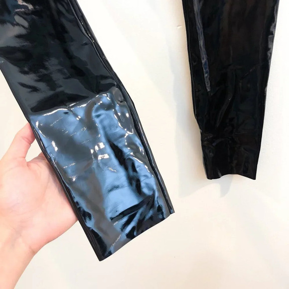 Commando Faux Leather Black Shine High Waist Classic Compression Leggings S NWT - Picture 3 of 9